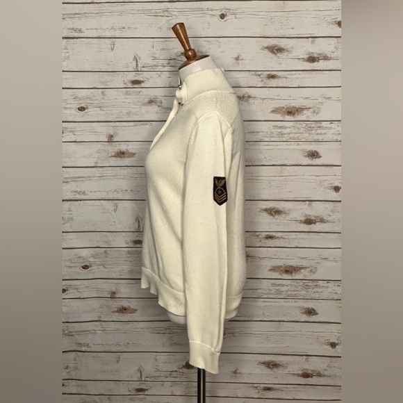 LRL Lauren Jeans Co ivory cotton mock neck sweater - Picture 4 of 7